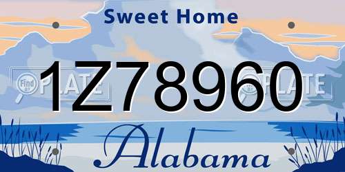1Z78960 Alabama License Plate