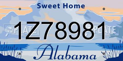 1Z78981 Alabama License Plate