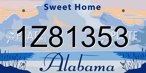 1Z81353 Alabama License Plate
