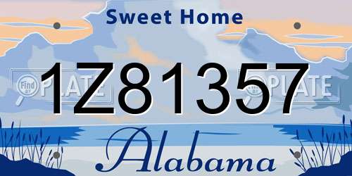 1Z81357 Alabama License Plate