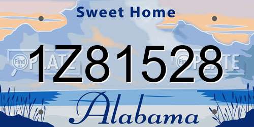 1Z81528 Alabama License Plate