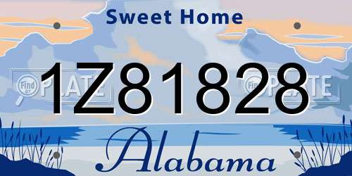 1Z81828 Alabama License Plate