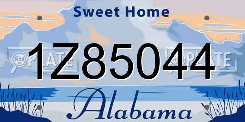 1Z85044 Alabama License Plate