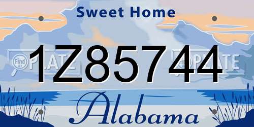 1Z85744 Alabama License Plate