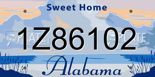1Z86102 Alabama License Plate