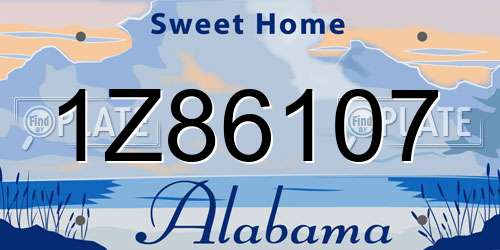 1Z86107 Alabama License Plate