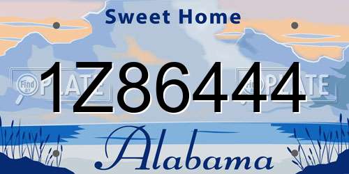 1Z86444 Alabama License Plate