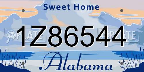 1Z86544 Alabama License Plate