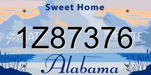 1Z87376 Alabama License Plate