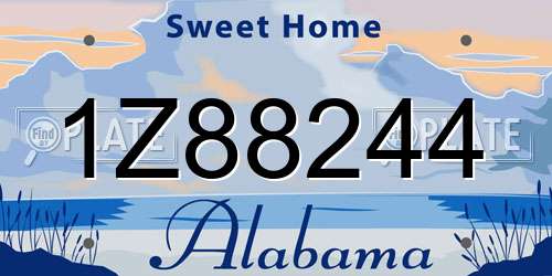 1Z88244 Alabama License Plate