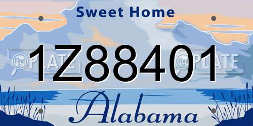 1Z88401 Alabama License Plate
