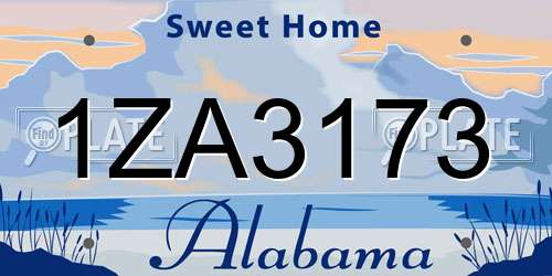 1ZA3173 Alabama License Plate