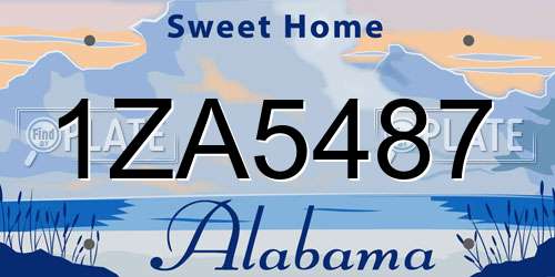 1ZA5487 Alabama License Plate