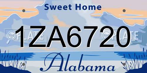 1ZA6720 Alabama License Plate