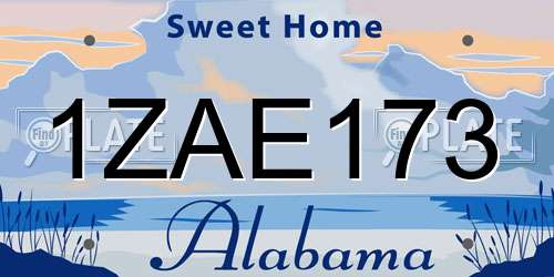 1ZAE173 Alabama License Plate