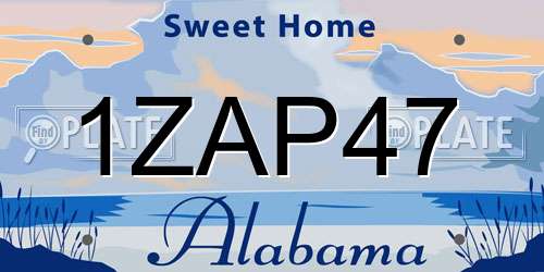 1ZAP47 Alabama License Plate