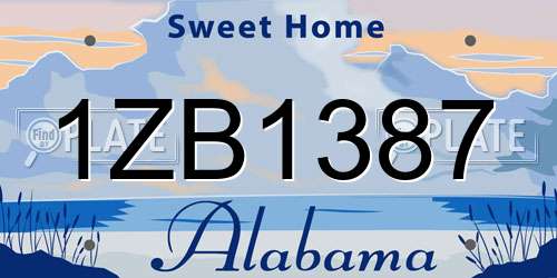 1ZB1387 Alabama License Plate