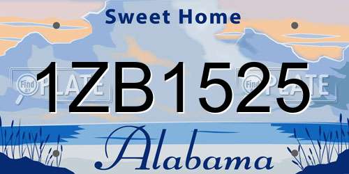 1ZB1525 Alabama License Plate