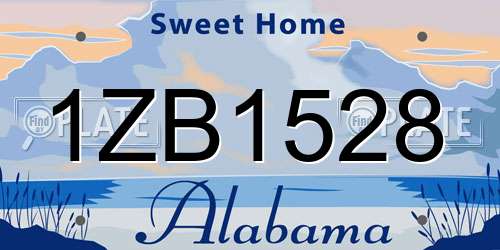 1ZB1528 Alabama License Plate