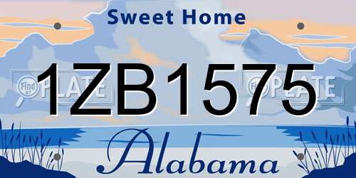1ZB1575 Alabama License Plate