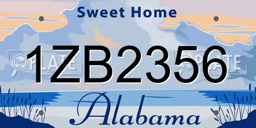 1ZB2356 Alabama License Plate