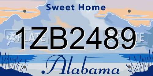 1ZB2489 Alabama License Plate