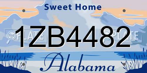 1ZB4482 Alabama License Plate
