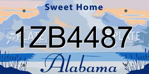 1ZB4487 Alabama License Plate