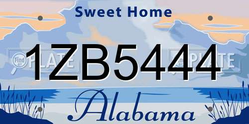 1ZB5444 Alabama License Plate
