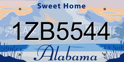 1ZB5544 Alabama License Plate