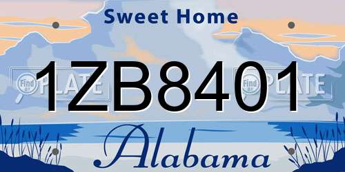 1ZB8401 Alabama License Plate