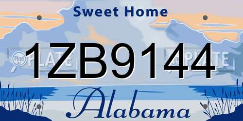 1ZB9144 Alabama License Plate