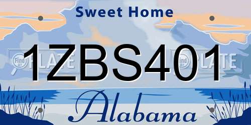 1ZBS401 Alabama License Plate