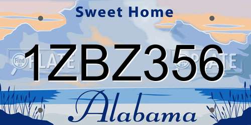 1ZBZ356 Alabama License Plate