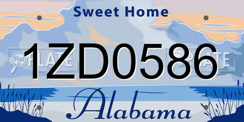 1ZD0586 Alabama License Plate