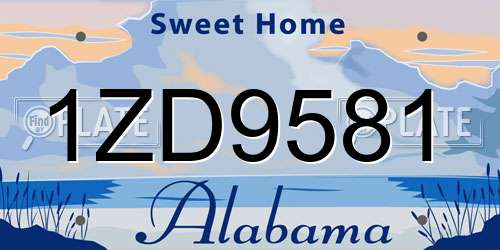 1ZD9581 Alabama License Plate