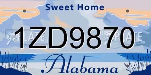 1ZD9870 Alabama License Plate