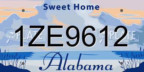 1ZE9612 Alabama License Plate