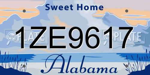 1ZE9617 Alabama License Plate