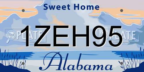 1ZEH95 Alabama License Plate
