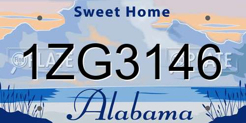 1ZG3146 Alabama License Plate