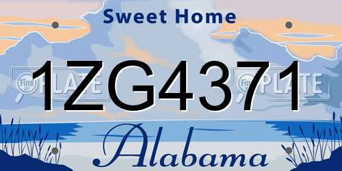 1ZG4371 Alabama License Plate
