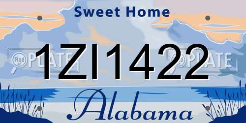 1ZI1422 Alabama License Plate