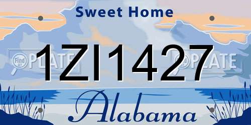 1ZI1427 Alabama License Plate