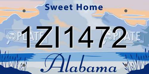 1ZI1472 Alabama License Plate
