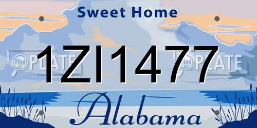 1ZI1477 Alabama License Plate