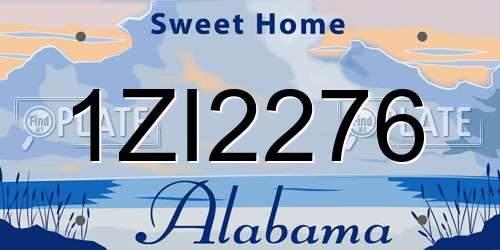 1ZI2276 Alabama License Plate