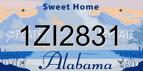 1ZI2831 Alabama License Plate