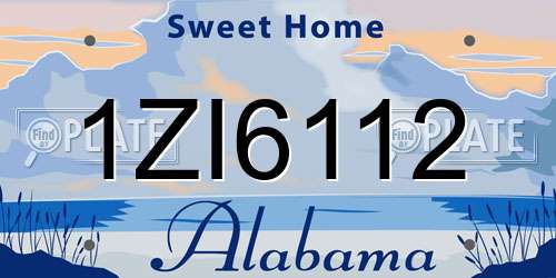 1ZI6112 Alabama License Plate