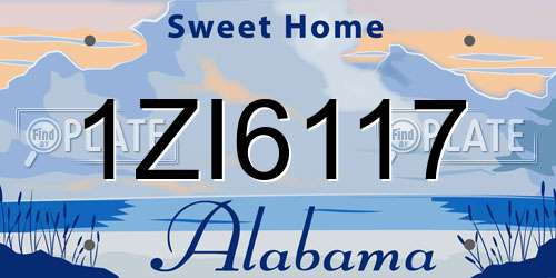 1ZI6117 Alabama License Plate